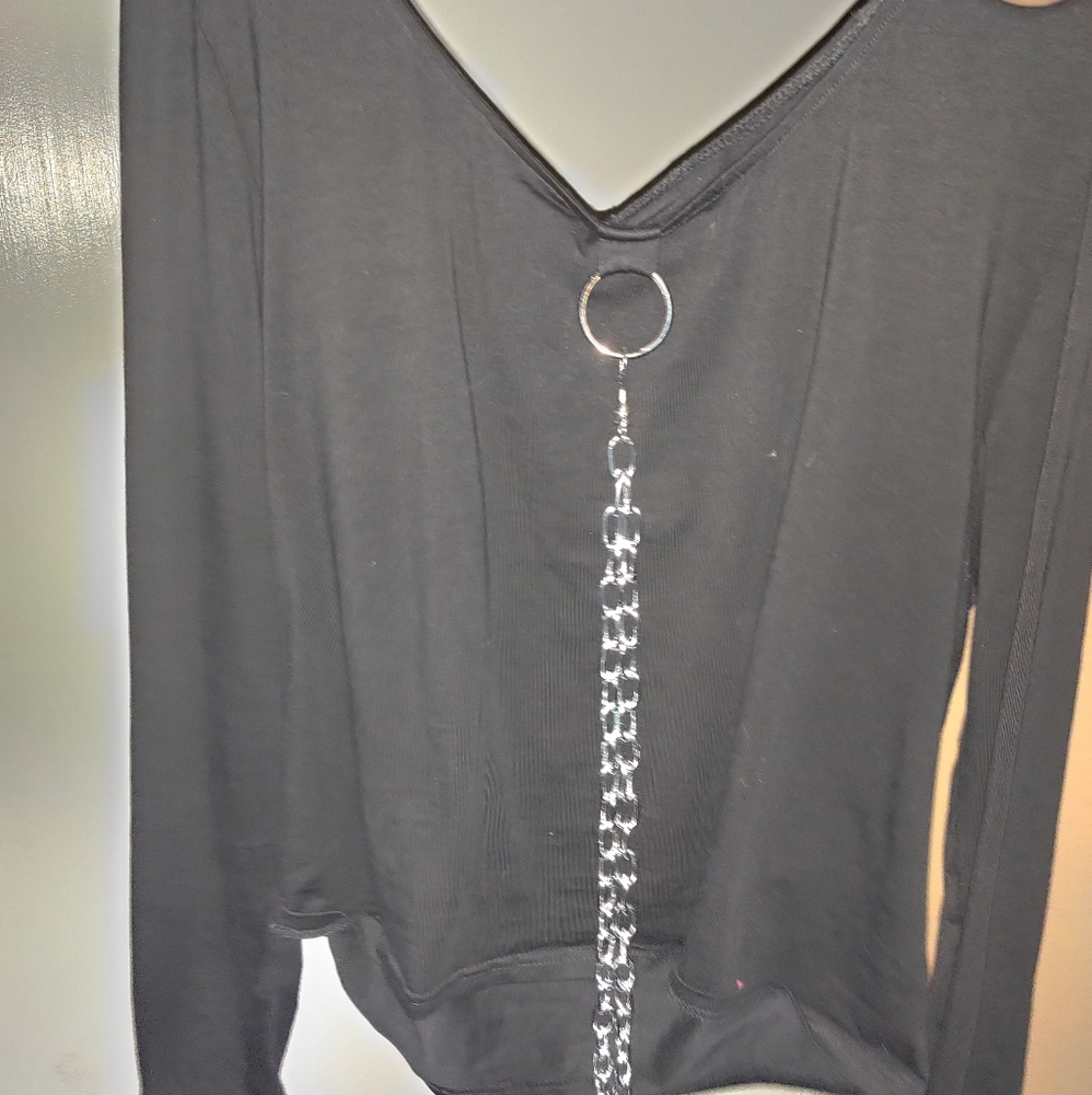dolls kill current mood cropped black chained long